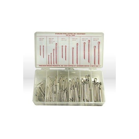 Precision Brand 124 Piece Stainless Steel Cotter Pin Assortment 12995